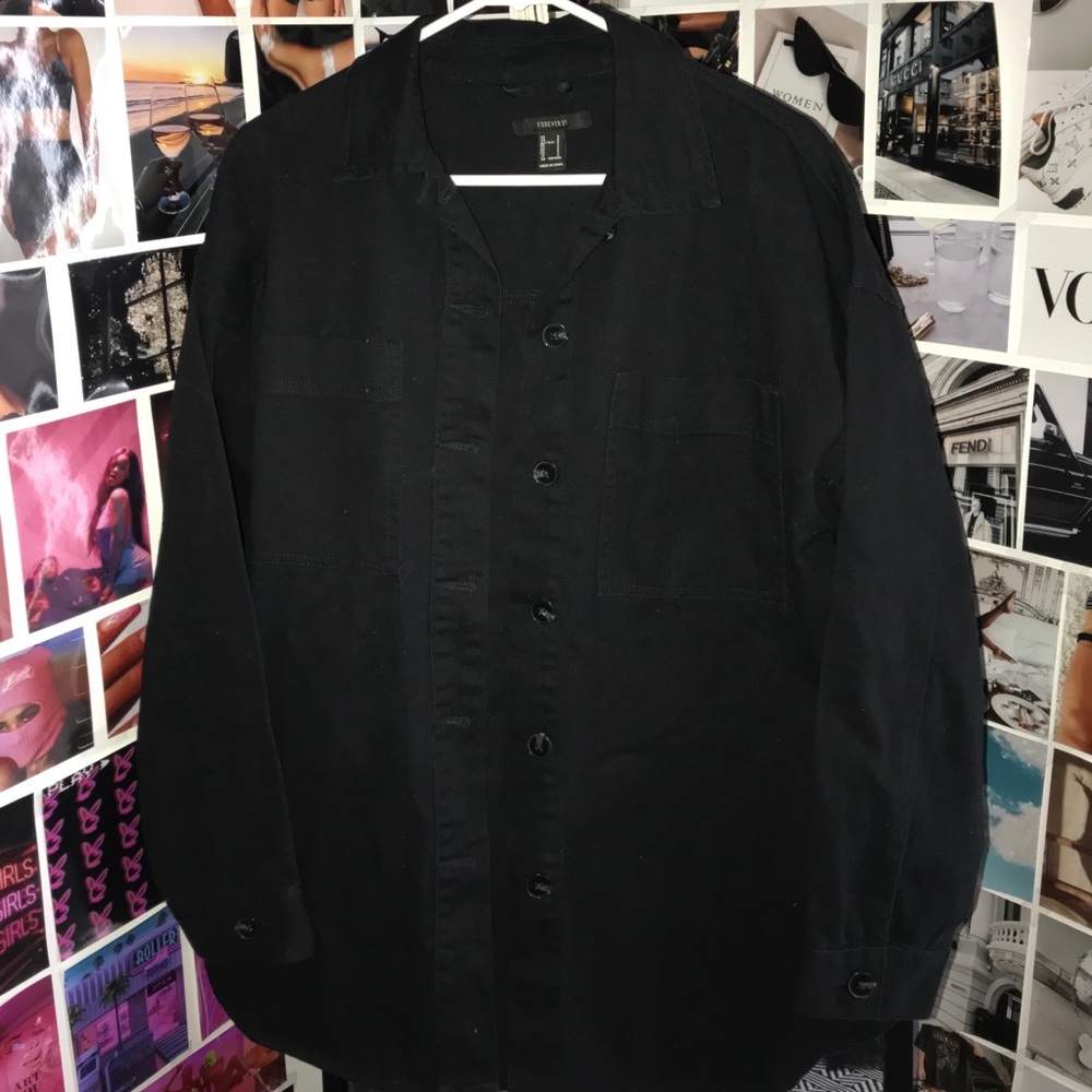 Black denim jacket
